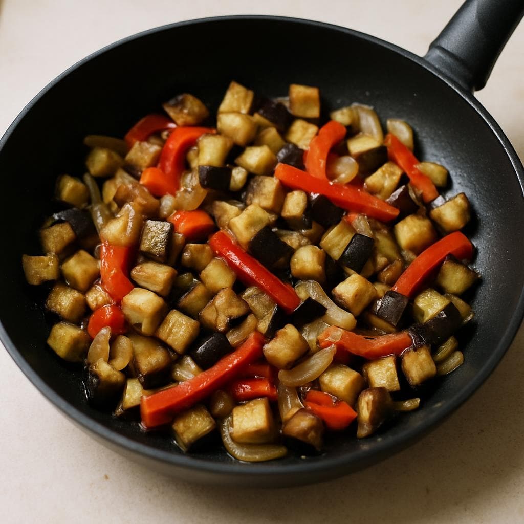 Говядина с баклажаном и перцем в соевом соусе: шаг 3