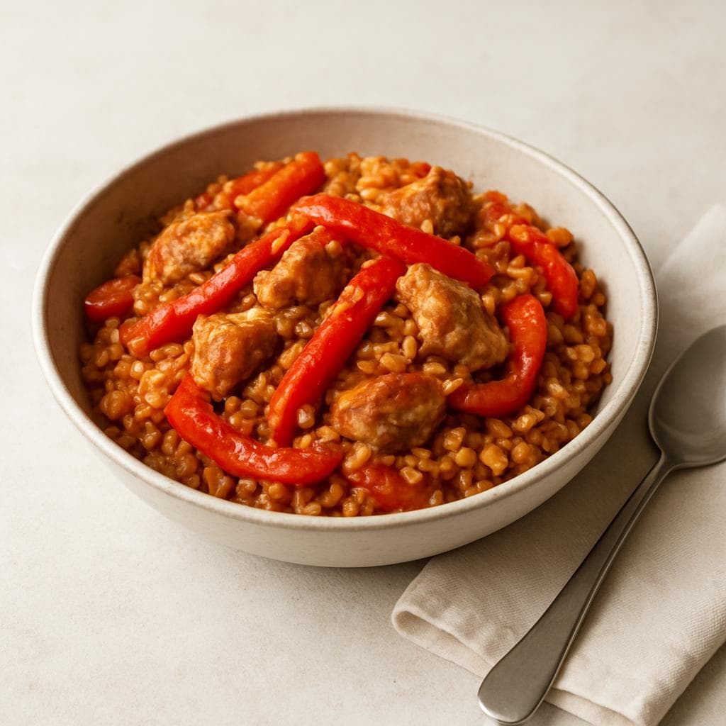 Индейка с булгуром и печёным перцем: шаг 5