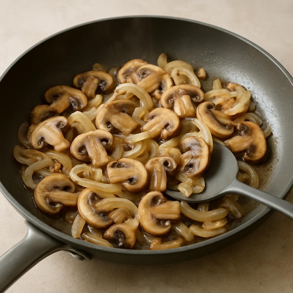 Индейка с грибами и булгуром в йогуртовом соусе: шаг 3