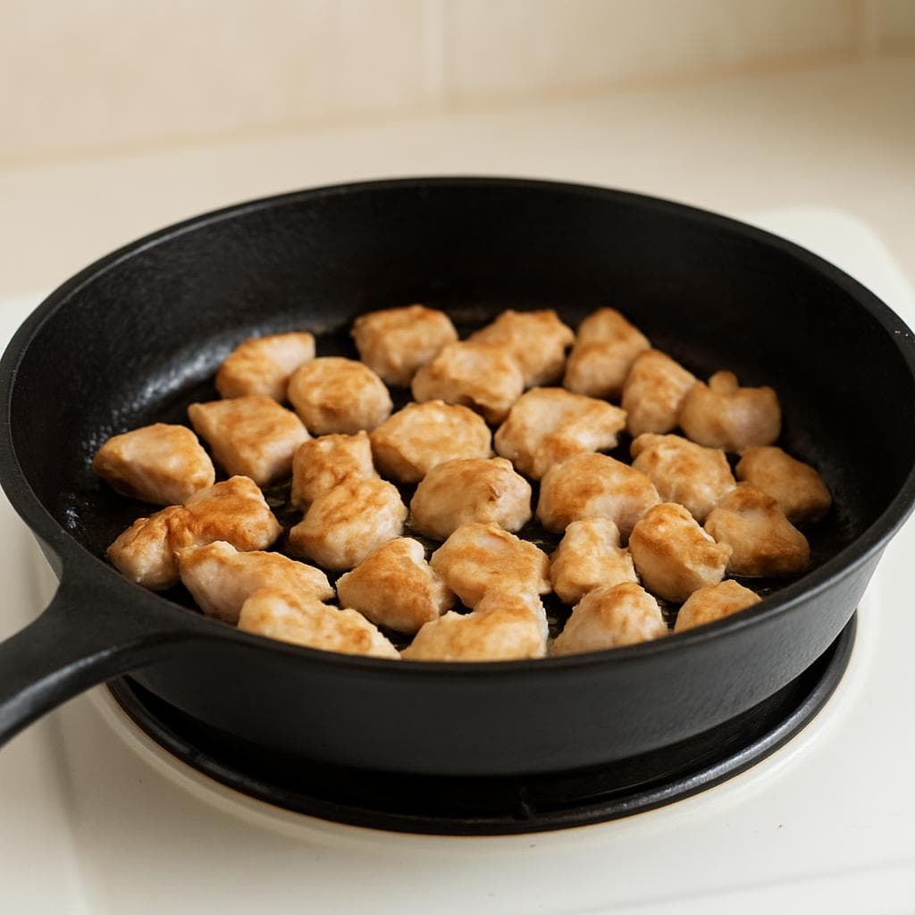 Индейка с грибами в томатной сковороде: шаг 2