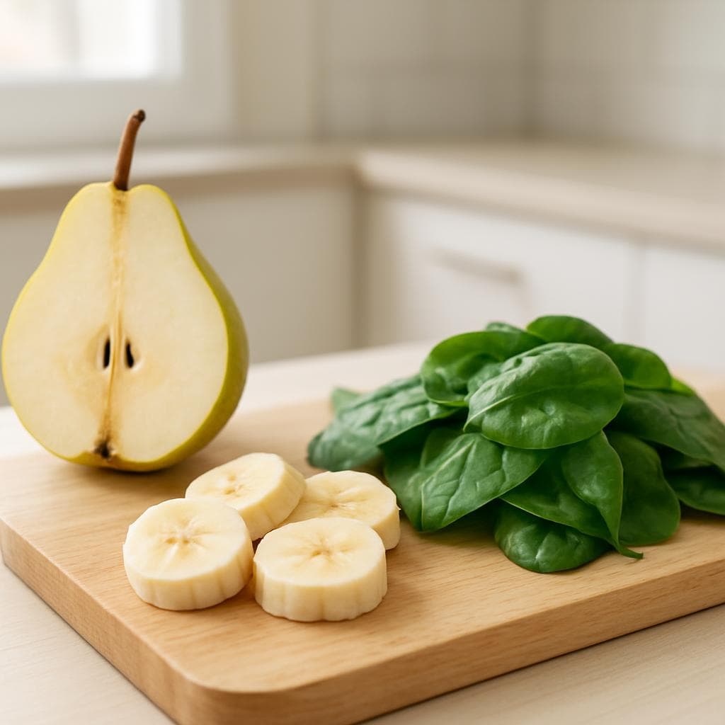 Кефирный смузи с грушей и шпинатом: шаг 1