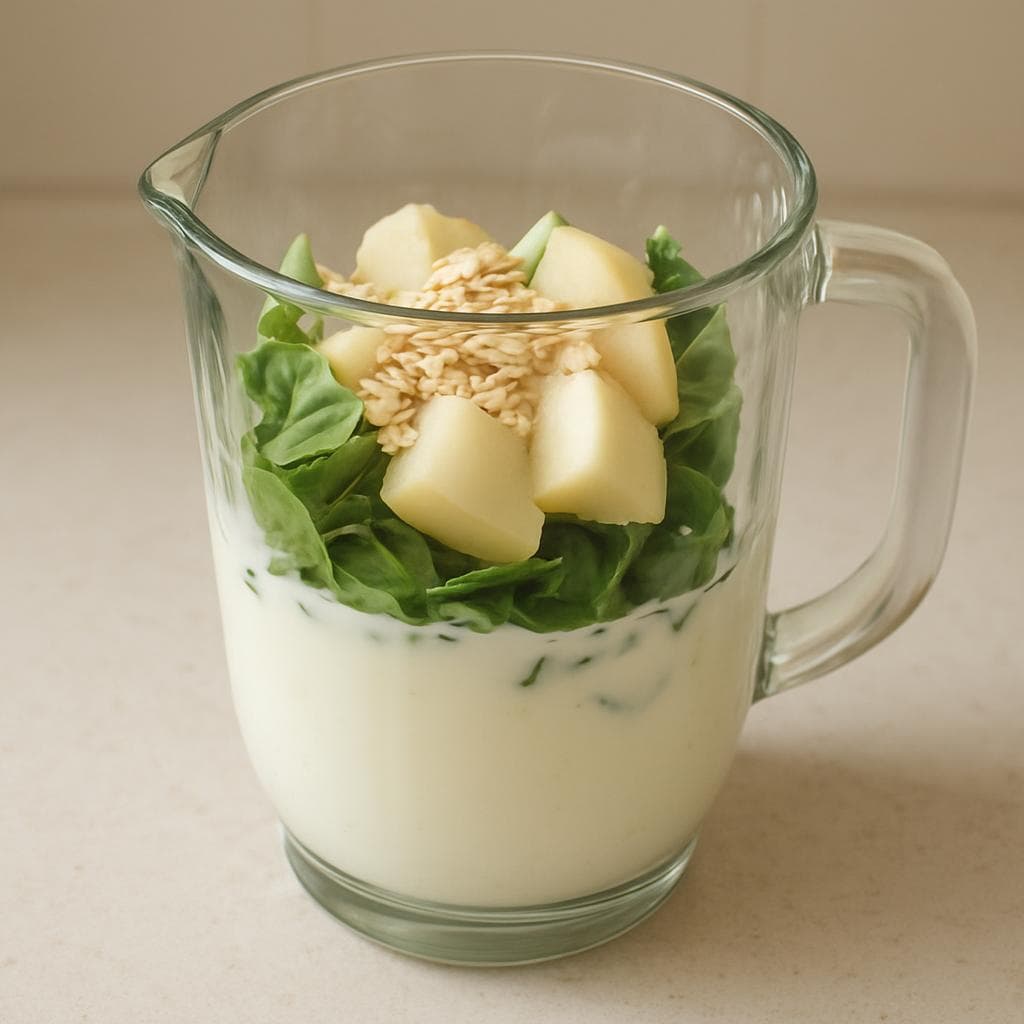 Кефирный смузи с грушей и шпинатом: шаг 2