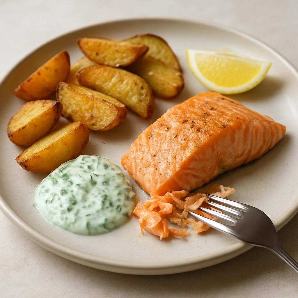 Лосось с картофелем и йогуртовым соусом: шаг 4