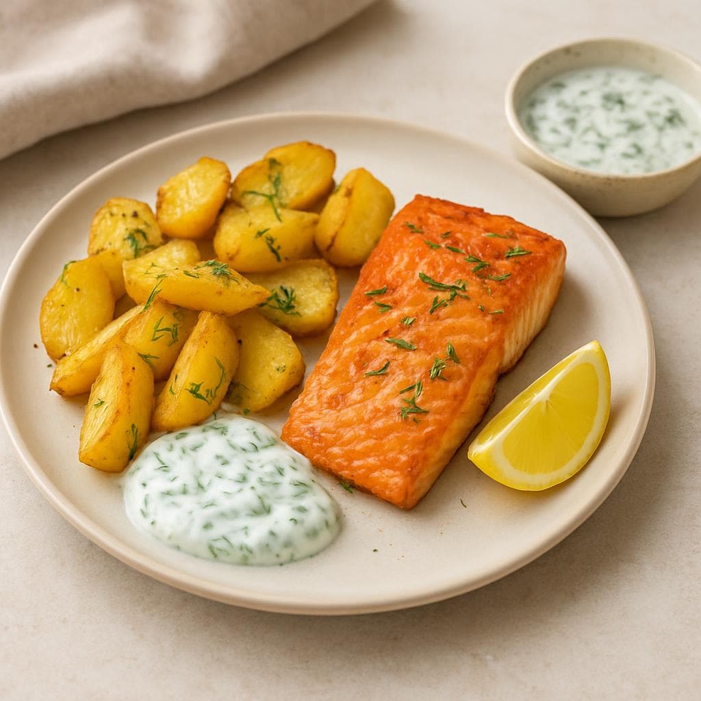 Лосось с картофелем и йогуртовым соусом: шаг 5