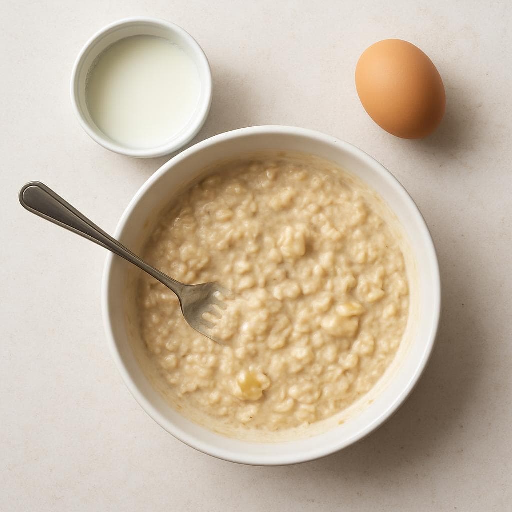 Овсяные панкейки с йогуртом и ягодами: шаг 1