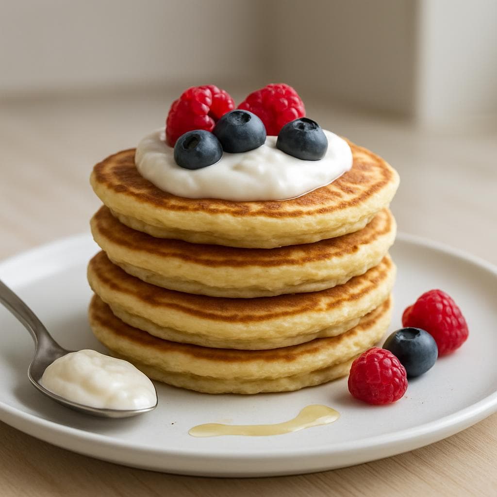 Овсяные панкейки с йогуртом и ягодами: шаг 3