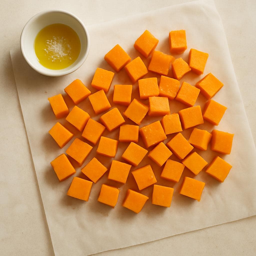 Салат с индейкой, печёной тыквой и фасолью: шаг 1