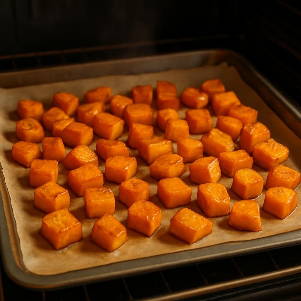 Салат с индейкой, печёной тыквой и фасолью: шаг 2