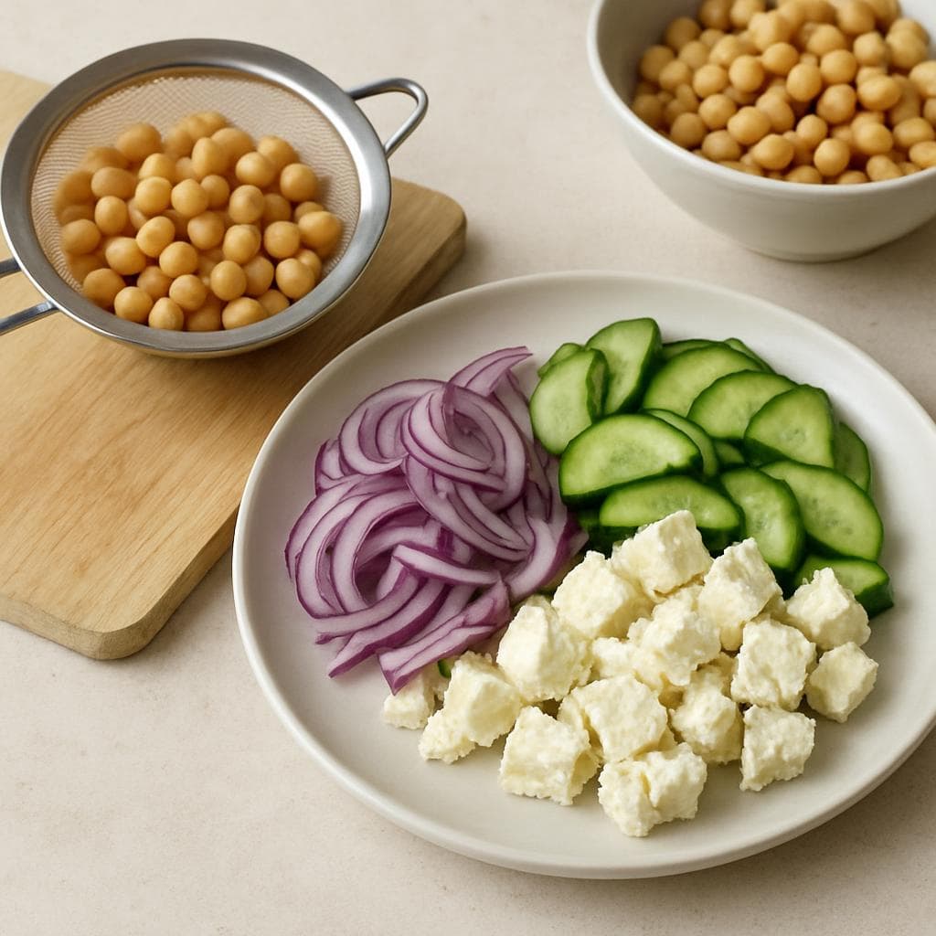 Салат с нутом, фетой и печёной свёклой: шаг 2