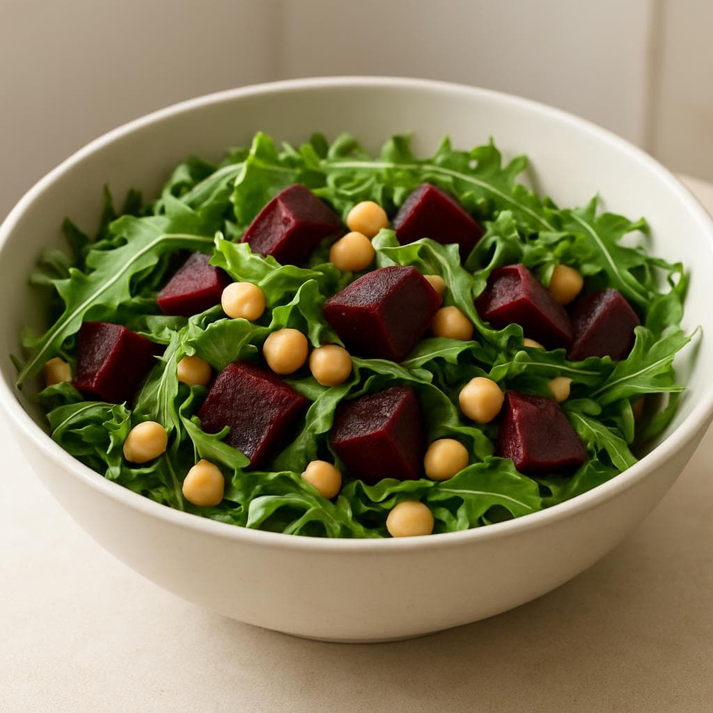 Салат с нутом, фетой и печёной свёклой: шаг 3