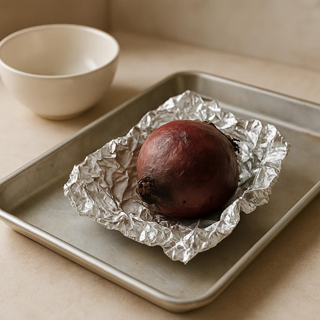 Салат с тунцом, яйцом и печёной свёклой: шаг 1