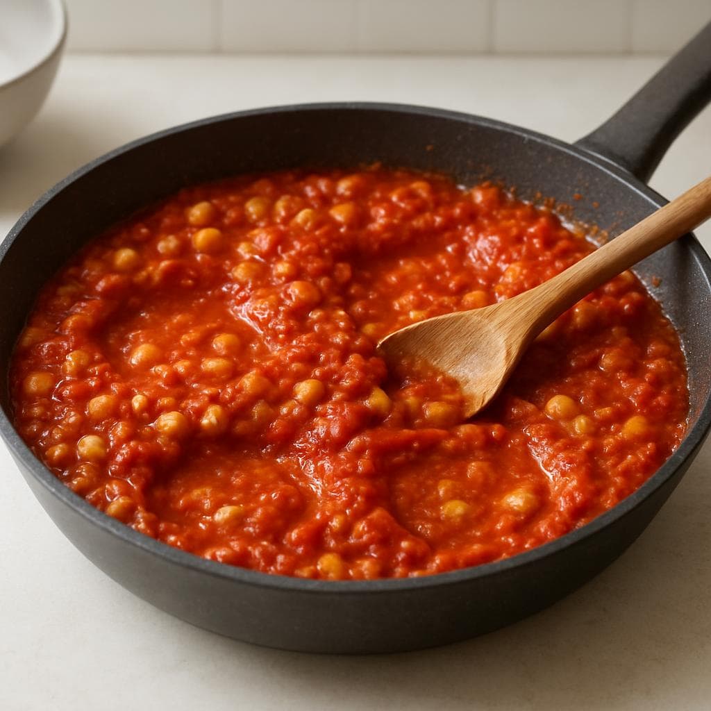 Шакшука с фетой и нутом: шаг 3