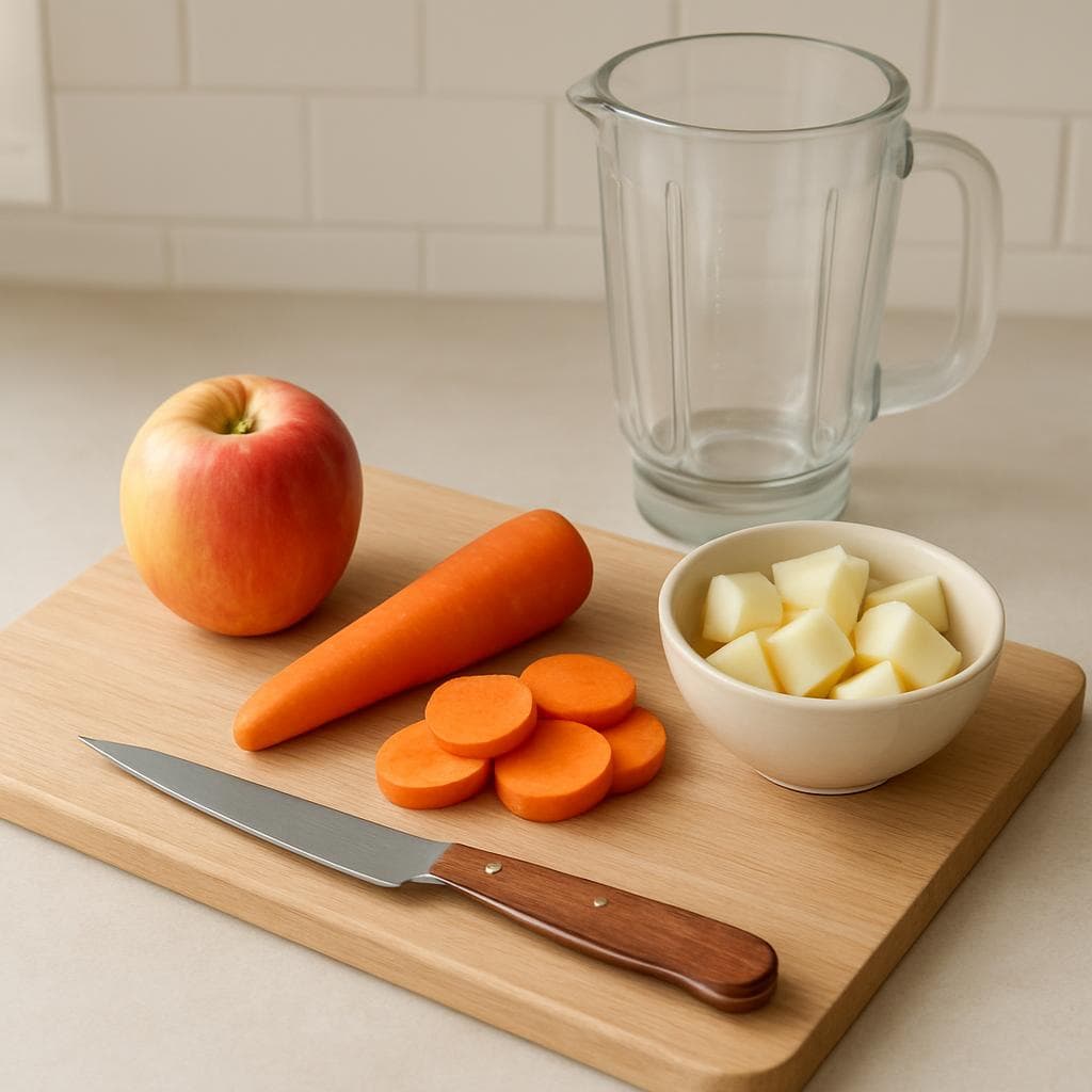 Яблочно-морковный смузи с имбирём: шаг 1