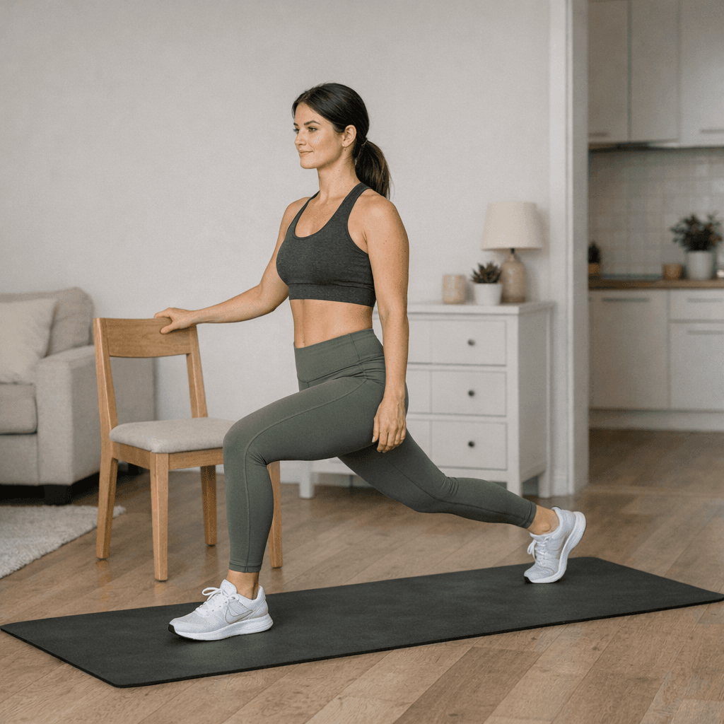 Обратный выпад с опорой: шаг 2