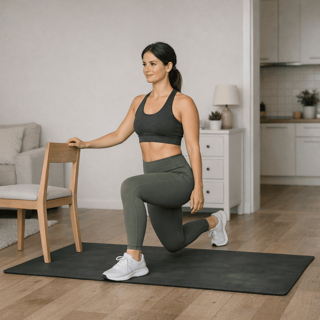 Обратный выпад с опорой: шаг 3