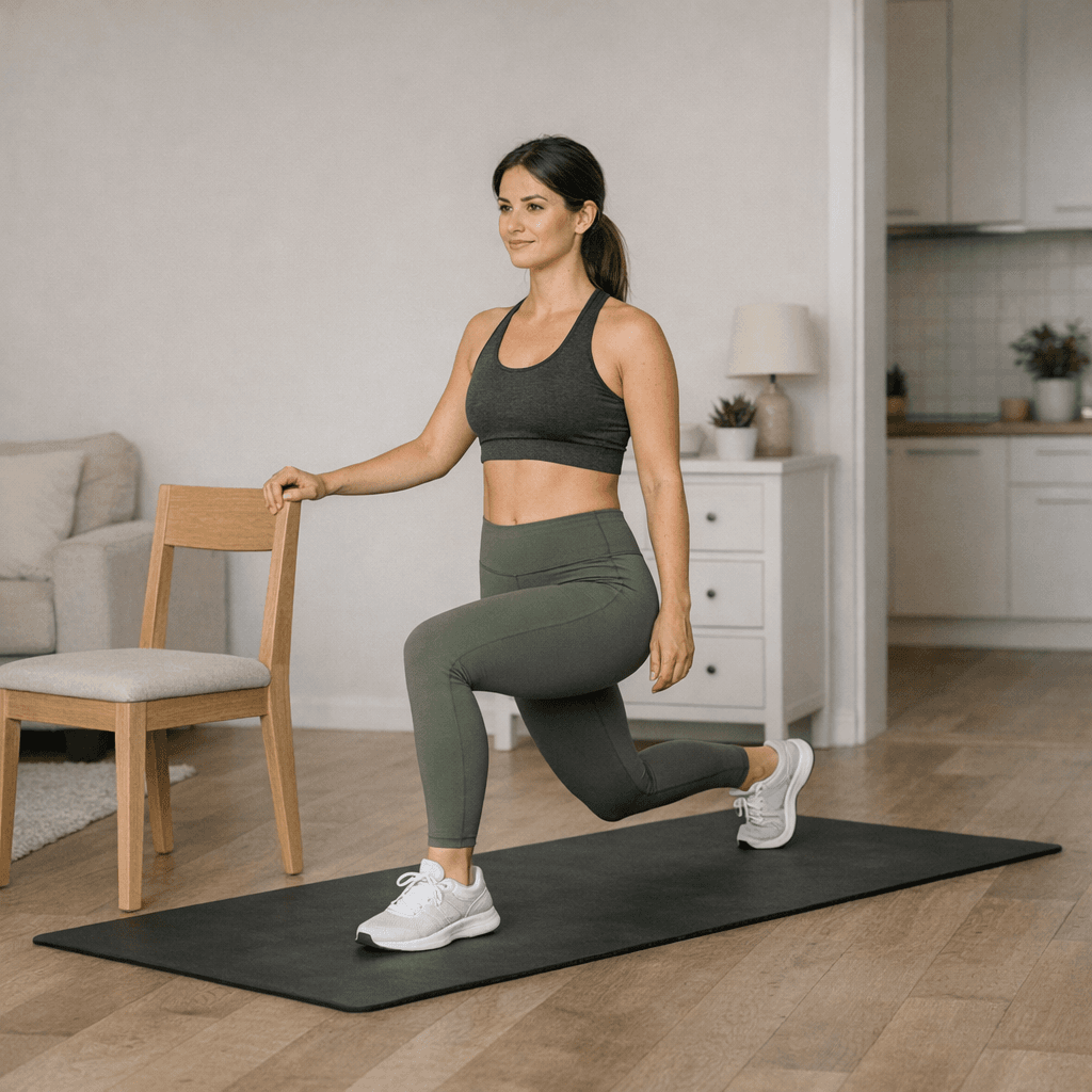 Обратный выпад с опорой: шаг 5