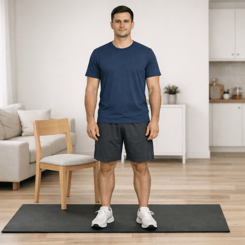 Присед к стулу без прыжка: шаг 5