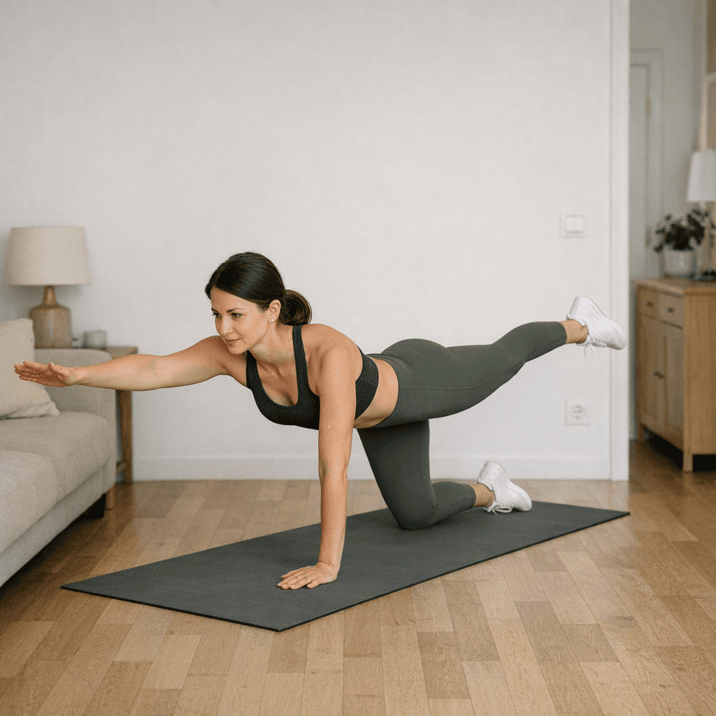 Bird dog for core and posture: Step 4