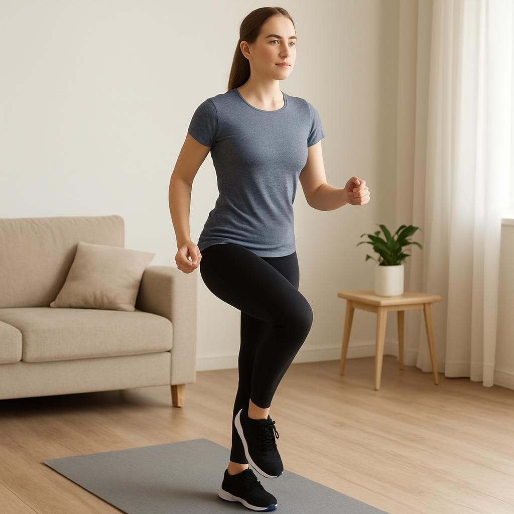 Full-body warm-up at home, no jumping: Step 1