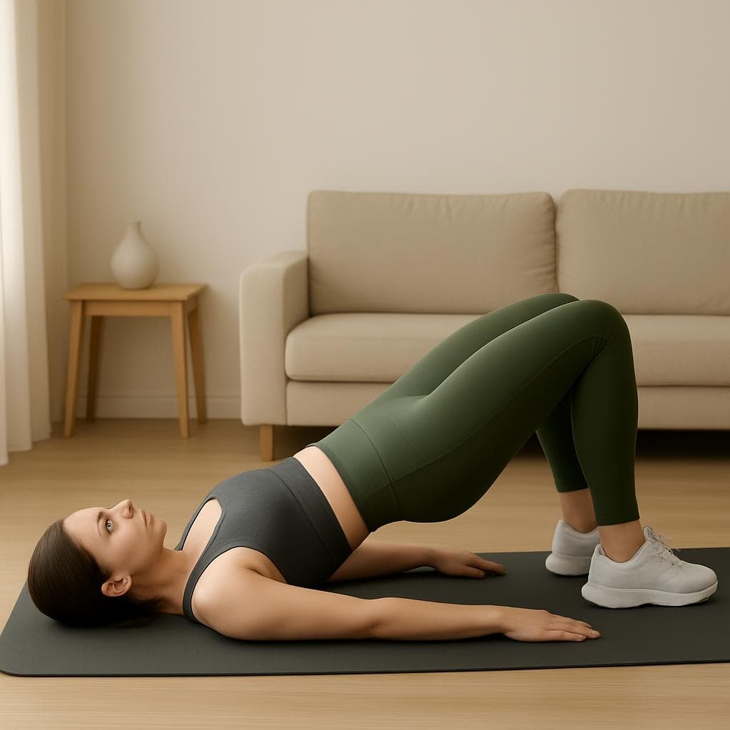Glute bridge on a mat: Step 2